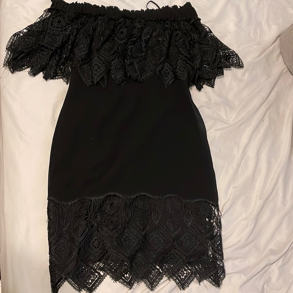 Badgley Mischka off shoulder dress
